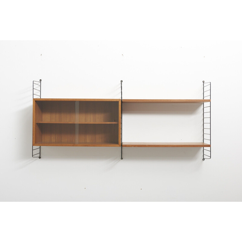 Vintage shelves wall system by Nisse Strinning in teakwood 1950s