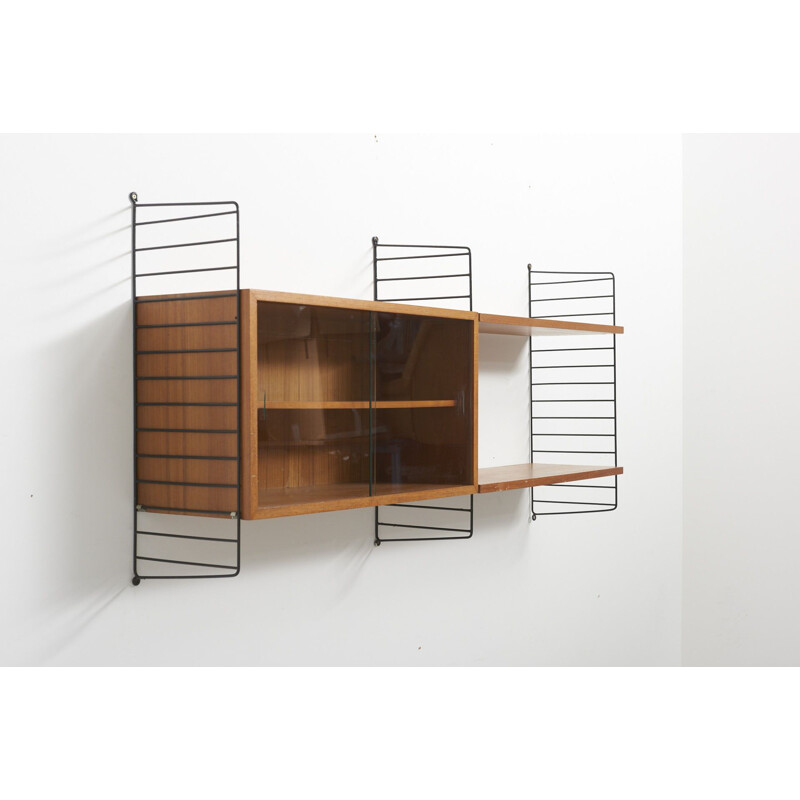 Vintage shelves wall system by Nisse Strinning in teakwood 1950s