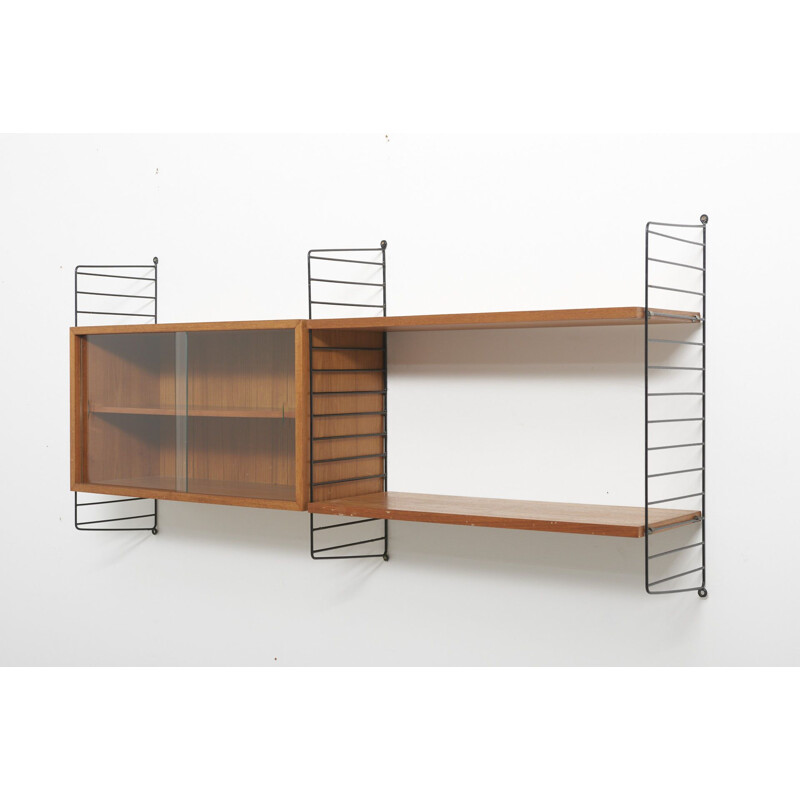 Vintage shelves wall system by Nisse Strinning in teakwood 1950s