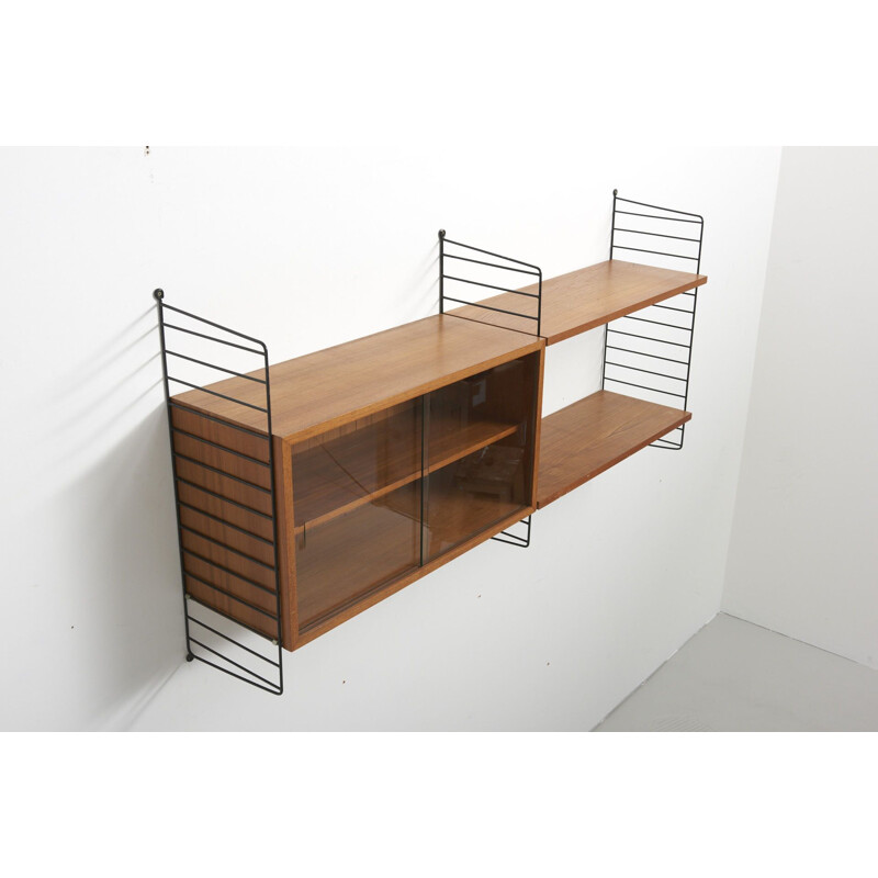 Vintage shelves wall system by Nisse Strinning in teakwood 1950s