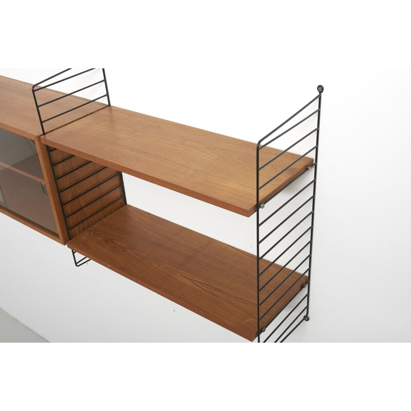 Vintage shelves wall system by Nisse Strinning in teakwood 1950s