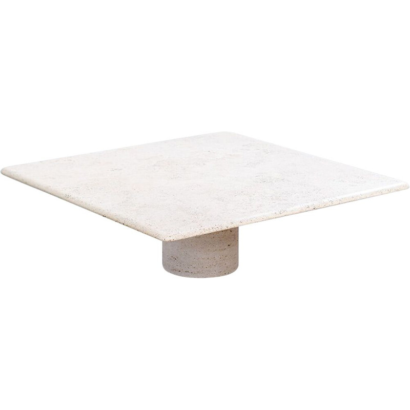 Vintage coffee table for UP & UP in beige travertine 1970s