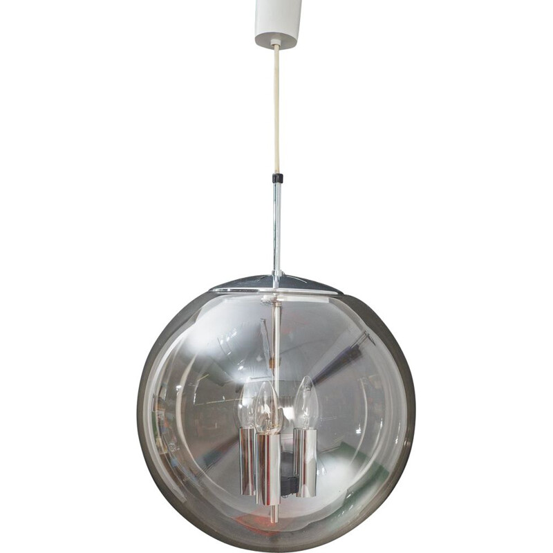 Vintage ceiling light in transparent glass by Limburg