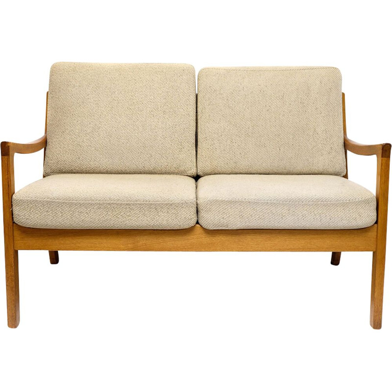 Senator sofa in teak and beige wool by Ole Wanscher