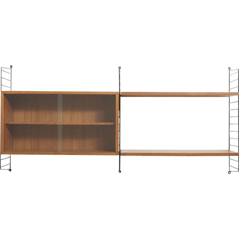 Vintage shelves wall system by Nisse Strinning in teakwood 1950s