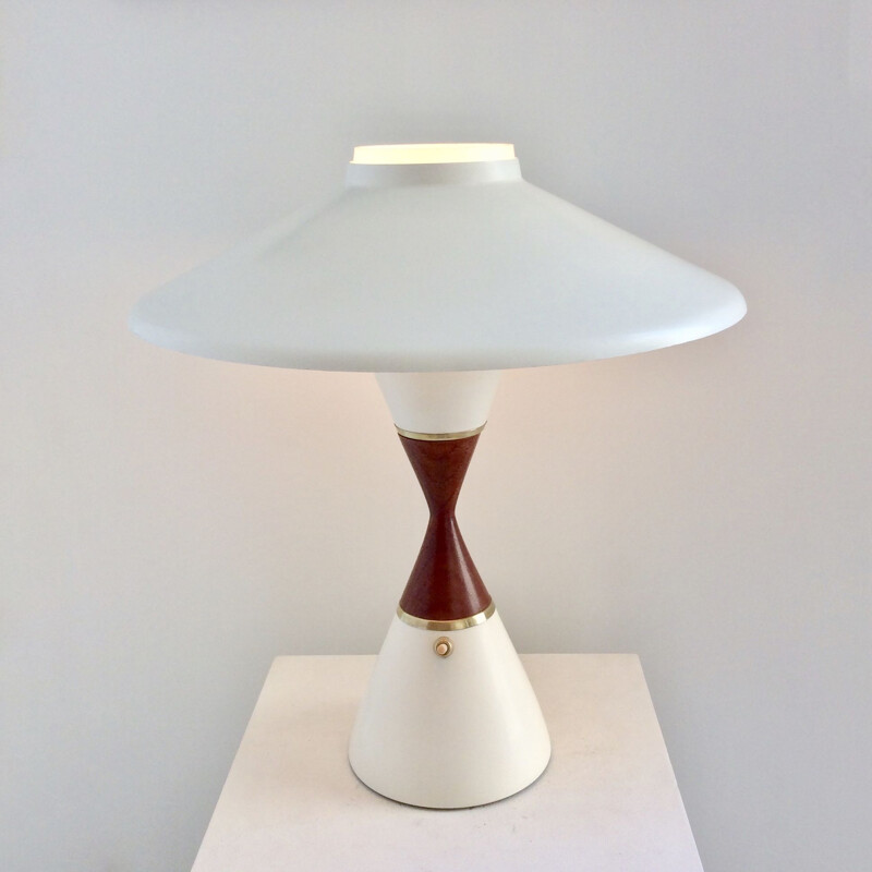 Lampe de table vintage danoise de Svend Aage Holm Sørensen en teck 1950