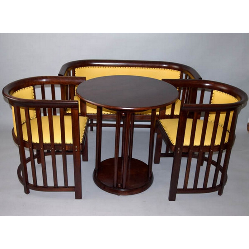 Vintage living room set by Josef Hoffmann for JJ Kohn, 1910s