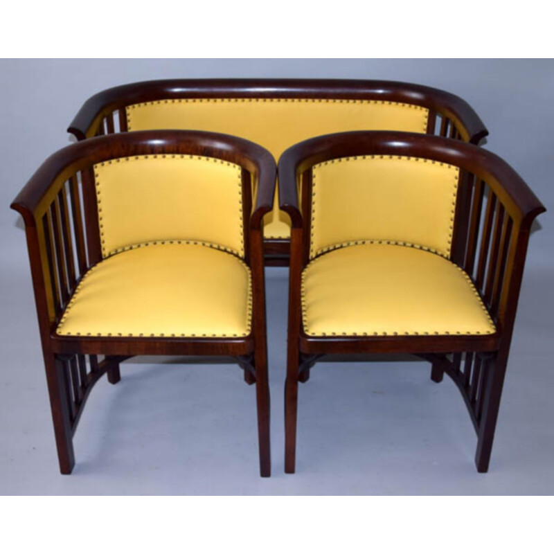 Vintage living room set by Josef Hoffmann for JJ Kohn, 1910s