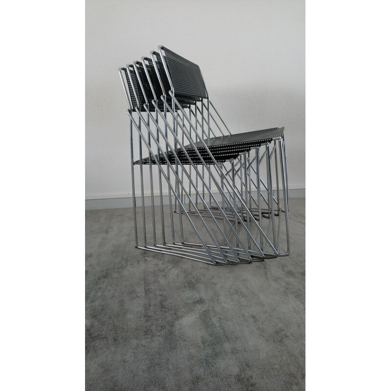 Suite de 6 chaises vintage "Nuova" par Niels Jorgen Haugesen pour Hybodan 1970