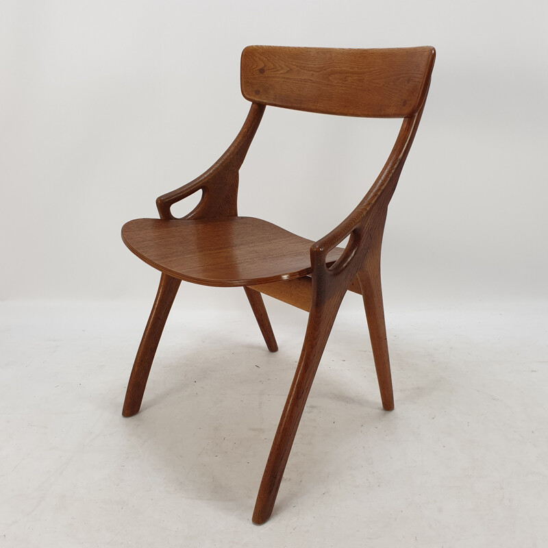 Set of 4 vintage chairs in oak by Arne Hovmand-Olsen