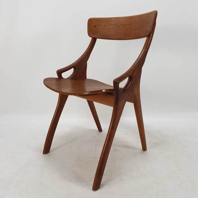 Set of 4 vintage chairs in oak by Arne Hovmand-Olsen