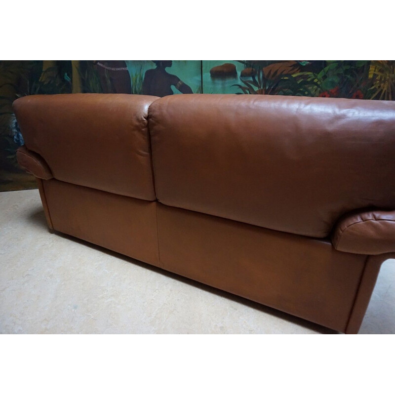 Vintage 2-seater sofa in brown leather by De Sede