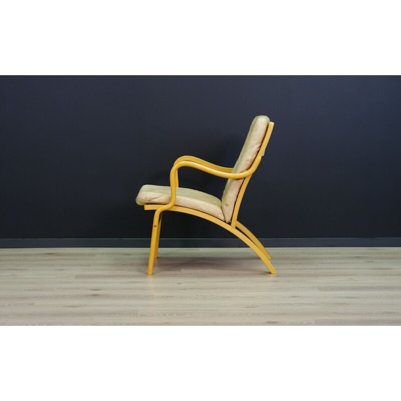 Danish armchair in beige leather by Stouby