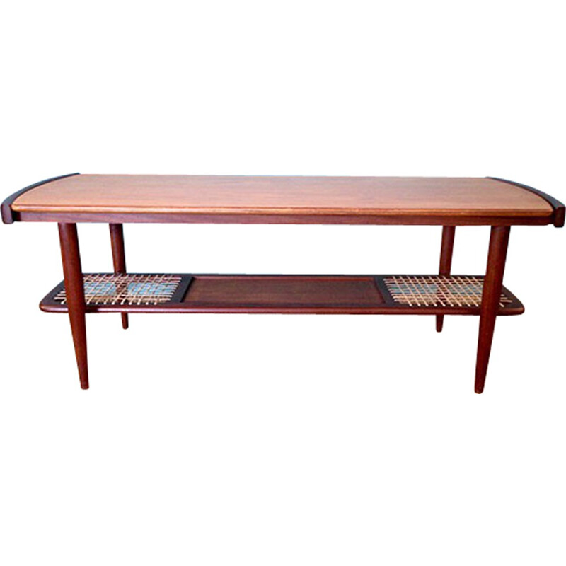 Vintage coffee table in teak and rosewood - 1950s