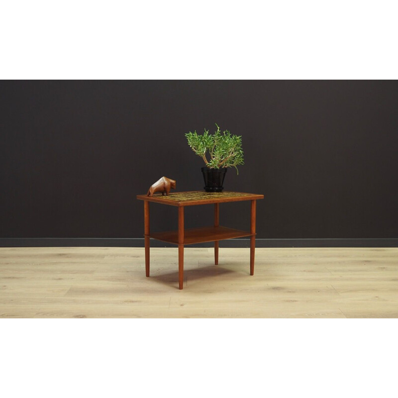 Vintage teak and ceramic coffee table, Denmark, 1960-70s