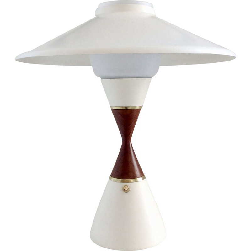 Lampe de table vintage danoise de Svend Aage Holm Sørensen en teck 1950