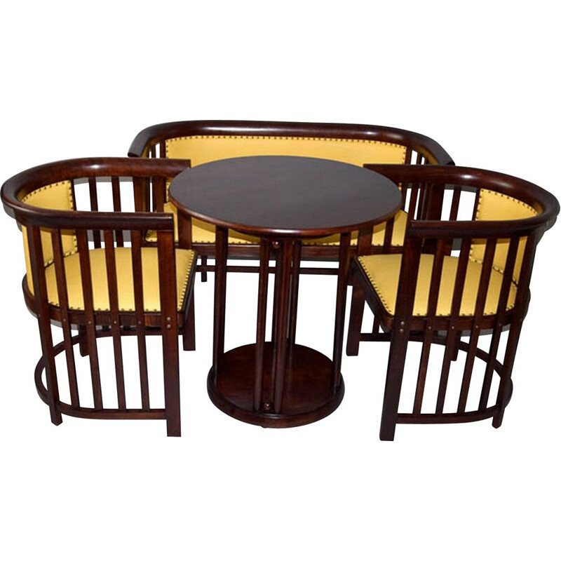 Vintage living room set by Josef Hoffmann for JJ Kohn, 1910s