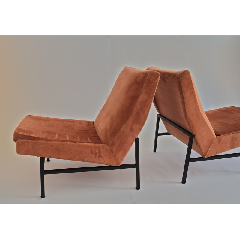 Suite of two vintage 642 ARP low chairs for Steiner, 1955