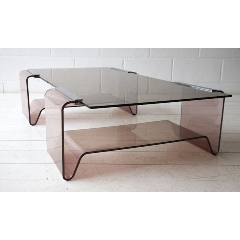 Vintage coffee table by Michel Dumas in Plexiglas , 1970s