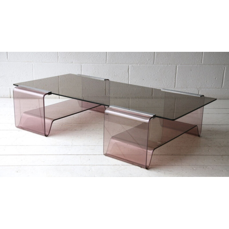 Vintage coffee table by Michel Dumas in Plexiglas , 1970s