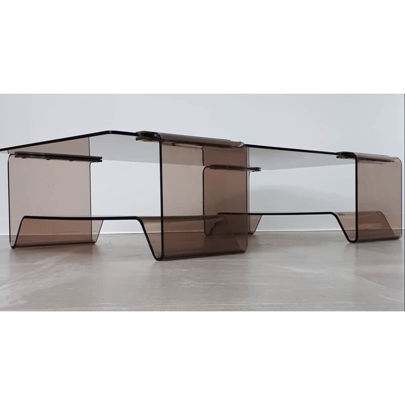 Vintage coffee table by Michel Dumas in Plexiglas , 1970s