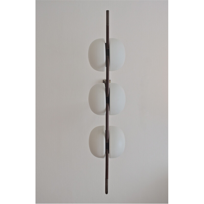 Vintage opaline wall lamp by Lunel, France 1950