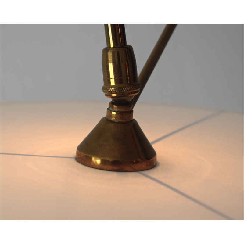 Vintage floor lamp by Lunel in brass and lacquered metal, France 1950s
