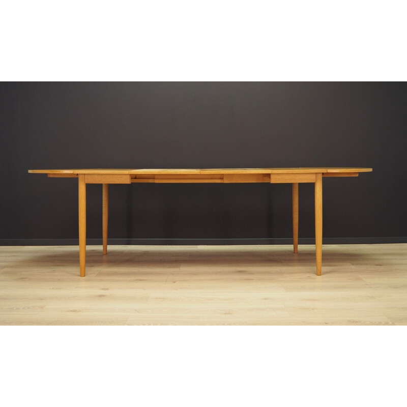 Table vintage en plaquage de cendre et bois de frêne, Danemark 1960 1970 