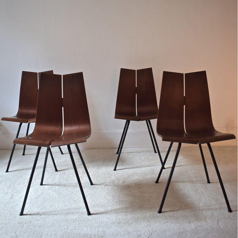 Set of 4 vintage GA chairs by Hans Bellmann for Horgen Glarus, 1950s