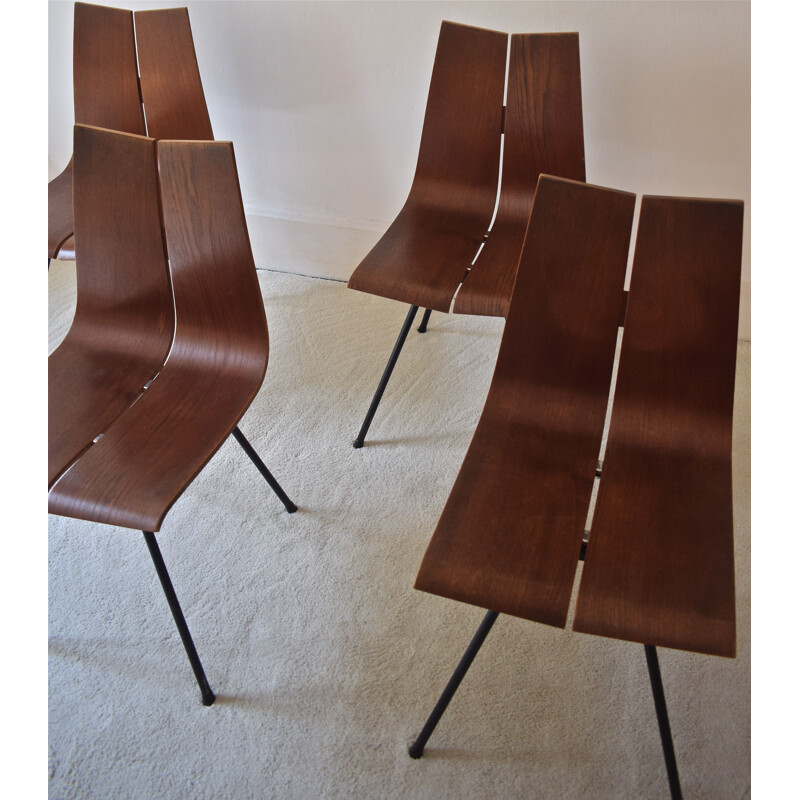 Suite de 4 chaises GA vintage de Hans Bellmann pour Horgen Glarus, 1950