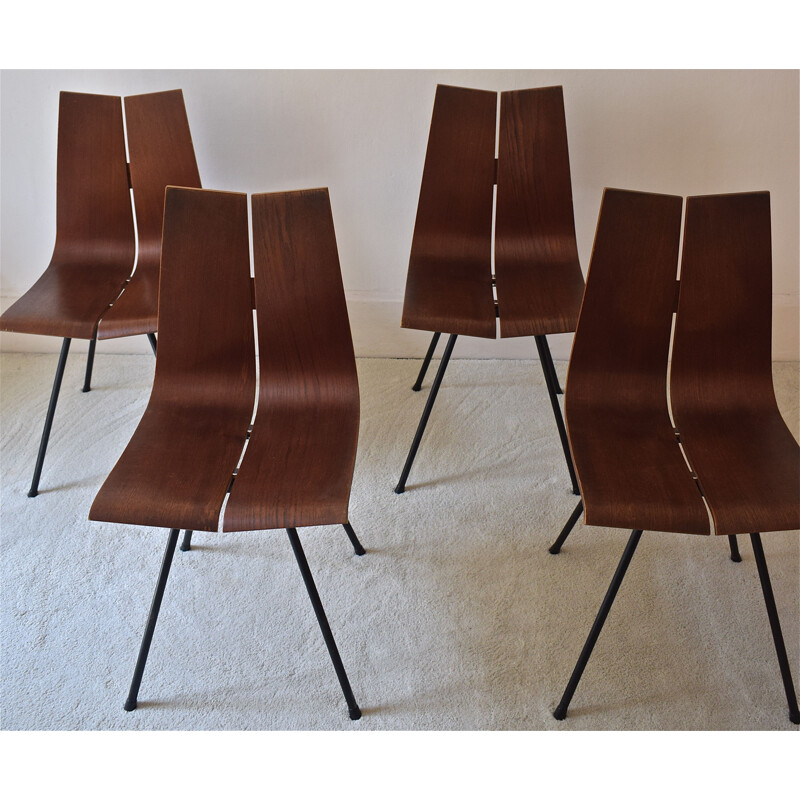 Set of 4 vintage GA chairs by Hans Bellmann for Horgen Glarus, 1950s