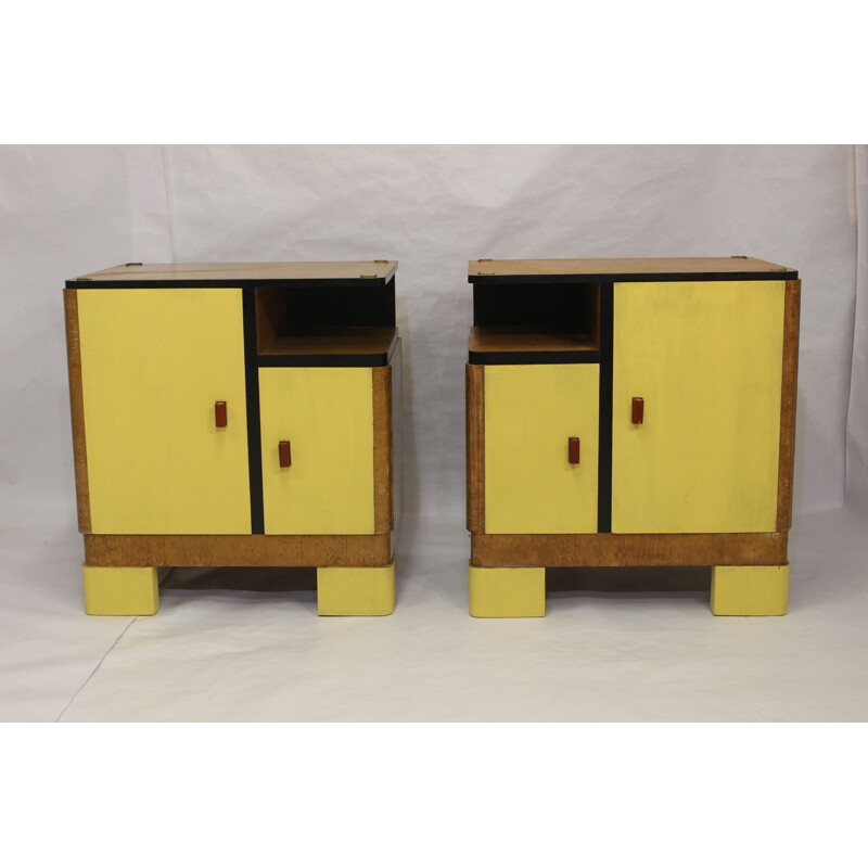 Vintage Pair of two night stands in two colors, 1950s