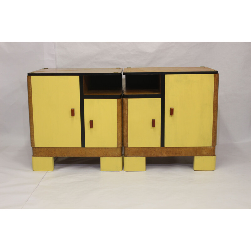 Vintage Pair of two night stands in two colors, 1950s