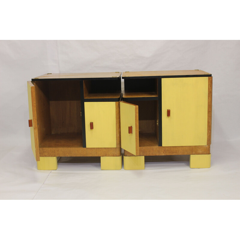 Vintage Pair of two night stands in two colors, 1950s