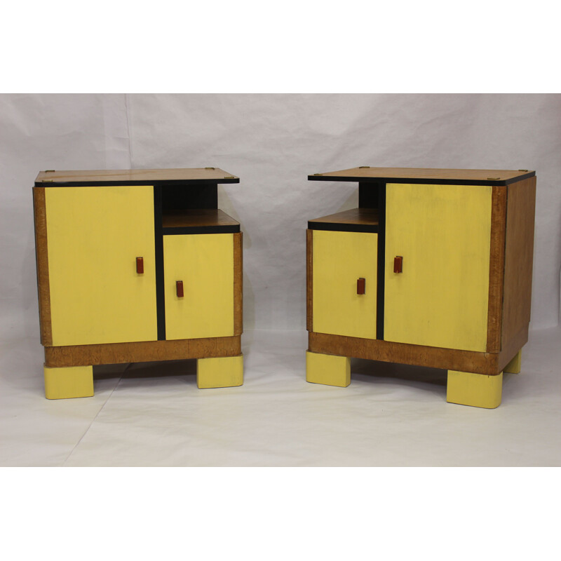 Vintage Pair of two night stands in two colors, 1950s
