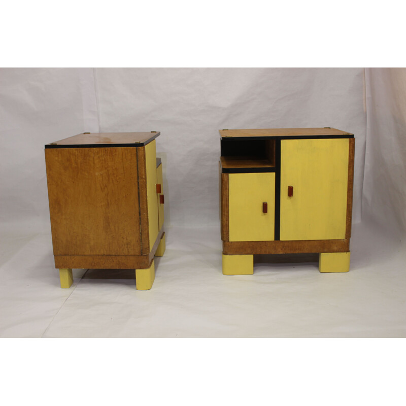 Vintage Pair of two night stands in two colors, 1950s