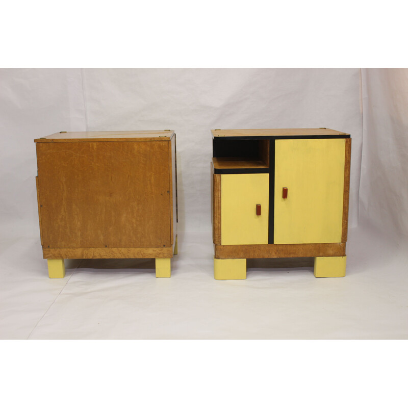 Vintage Pair of two night stands in two colors, 1950s