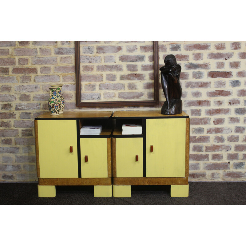 Vintage Pair of two night stands in two colors, 1950s