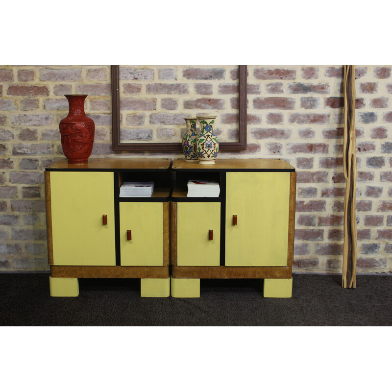 Vintage Pair of two night stands in two colors, 1950s