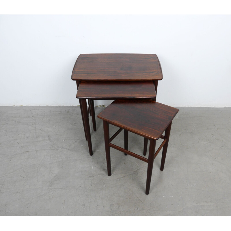 Vintage nesting tables in rosewood, Denmark 1960