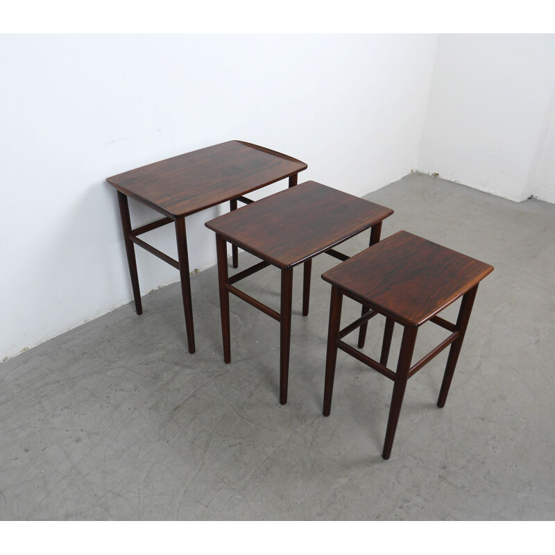 Vintage nesting tables in rosewood, Denmark 1960