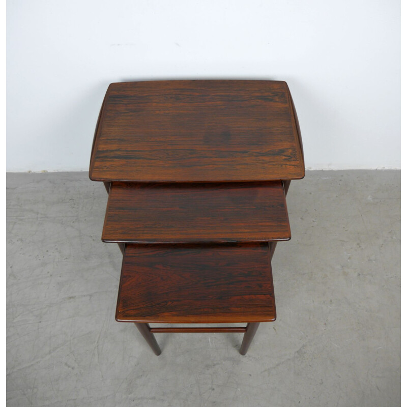 Vintage nesting tables in rosewood, Denmark 1960