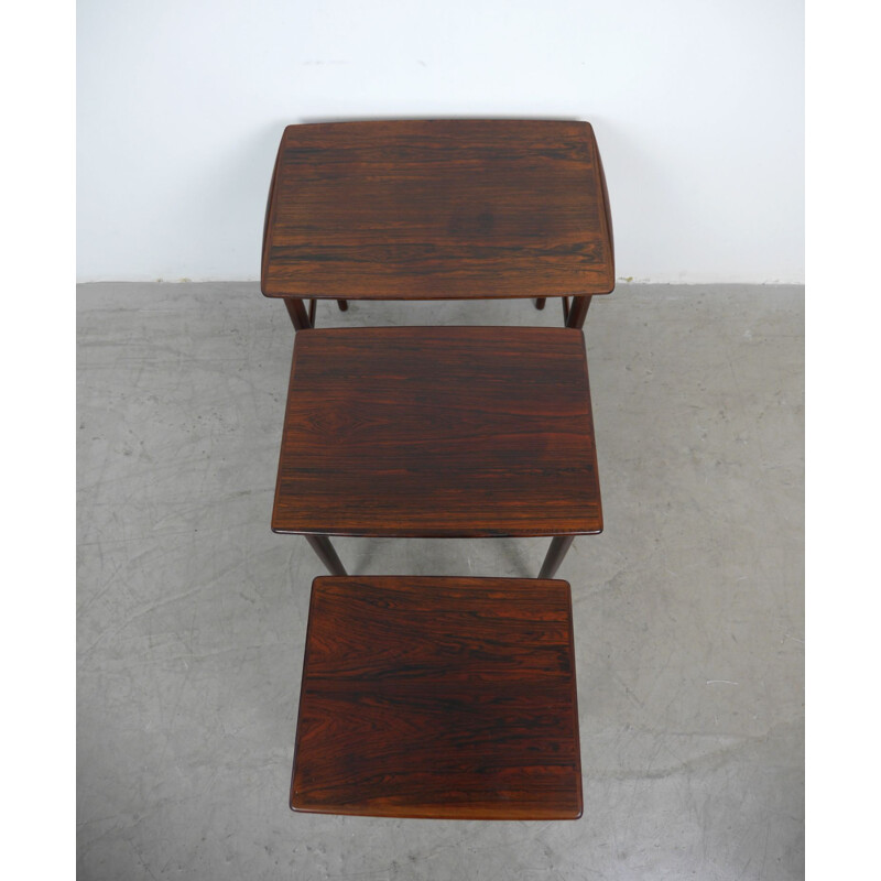 Vintage nesting tables in rosewood, Denmark 1960