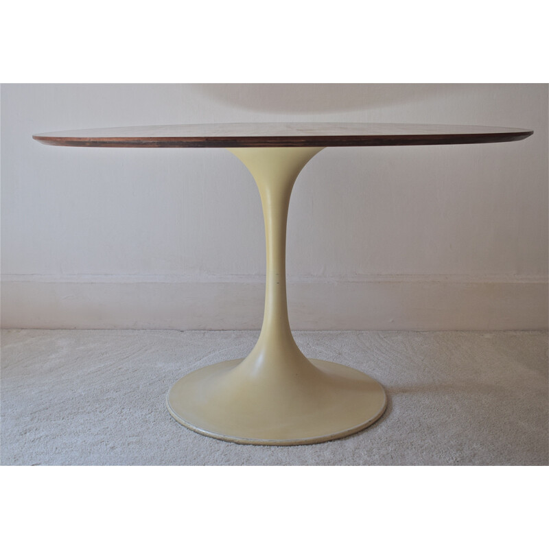 Vintage rosewood table with tulip foot, 1960s