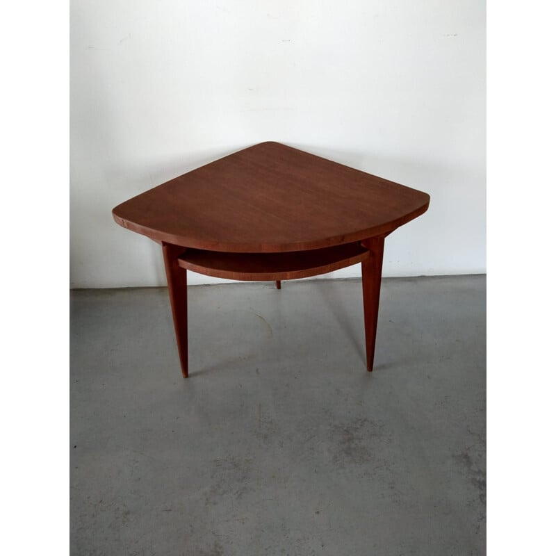 Vintage teak side table, with compas legs,1960s