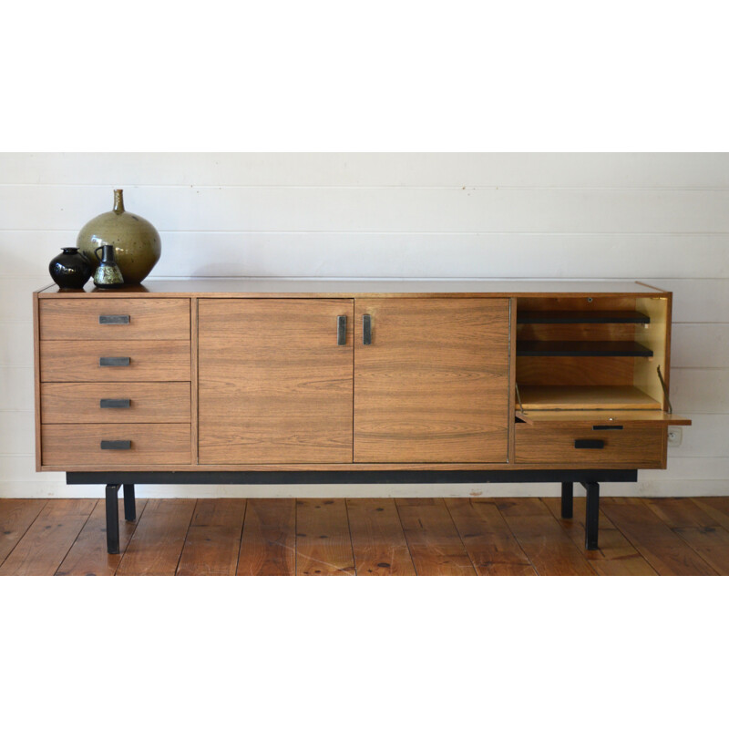 Vintage sideboard in Formica and black iron, 1960 