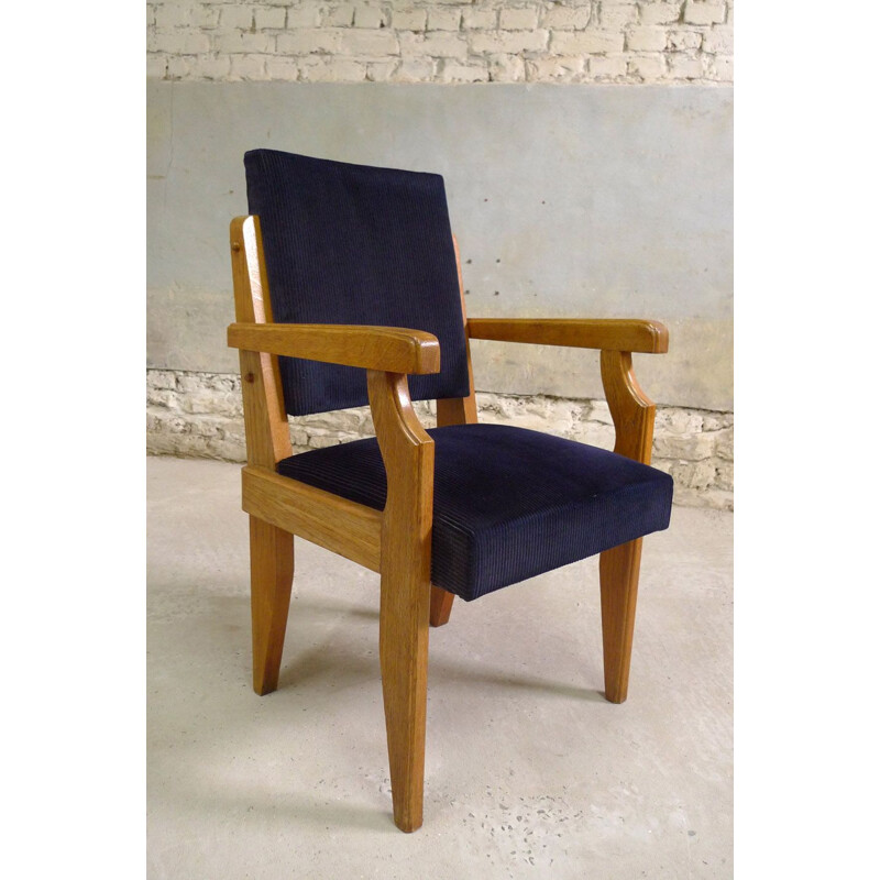 Vintage armchair by Guillerme and Chambron for Votre Maison 1945-1950