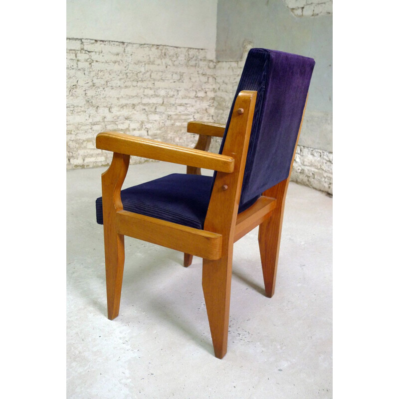 Vintage armchair by Guillerme and Chambron for Votre Maison 1945-1950