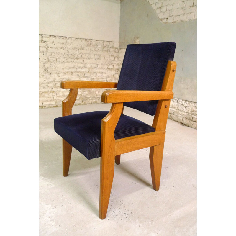 Vintage armchair by Guillerme and Chambron for Votre Maison 1945-1950