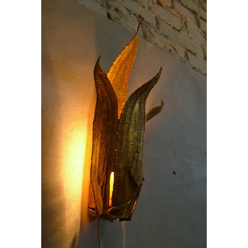 Vintage wall lamp by Paul Moerenhout in brass, 1970s